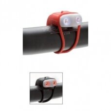 Raudonu silikonu padengta priekinė LED lemputė dviračiui